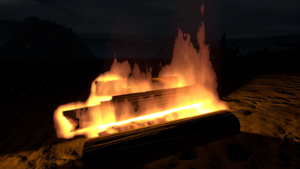 Fire Place Screenshot Showing Logs on Fire