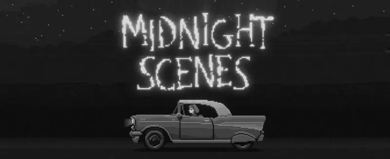 Midnight Scenes Logo With a Car Beneath It