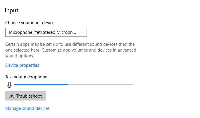 Windows 10 Input Device