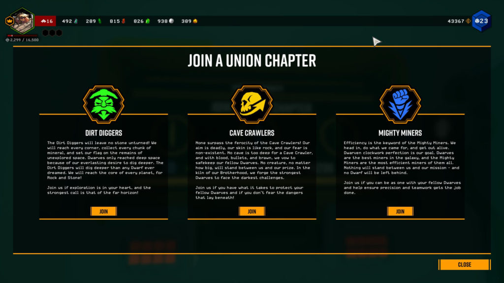 Deep Rock Galactic Union Chapters