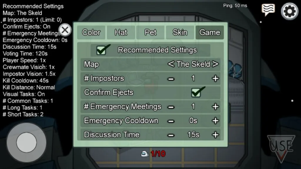 Among Us Host Settings