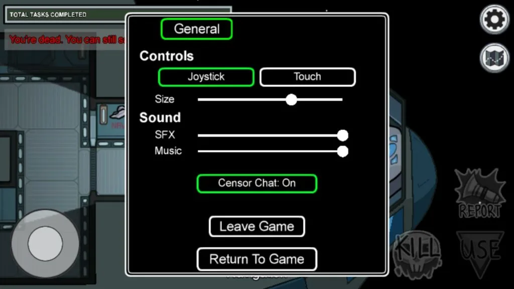 Among Us Mobile Settings