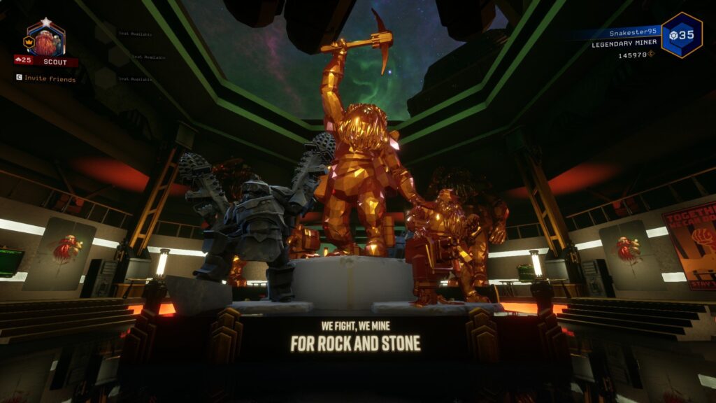 Deep Rock Galactic Rock and Stone Golden Statue