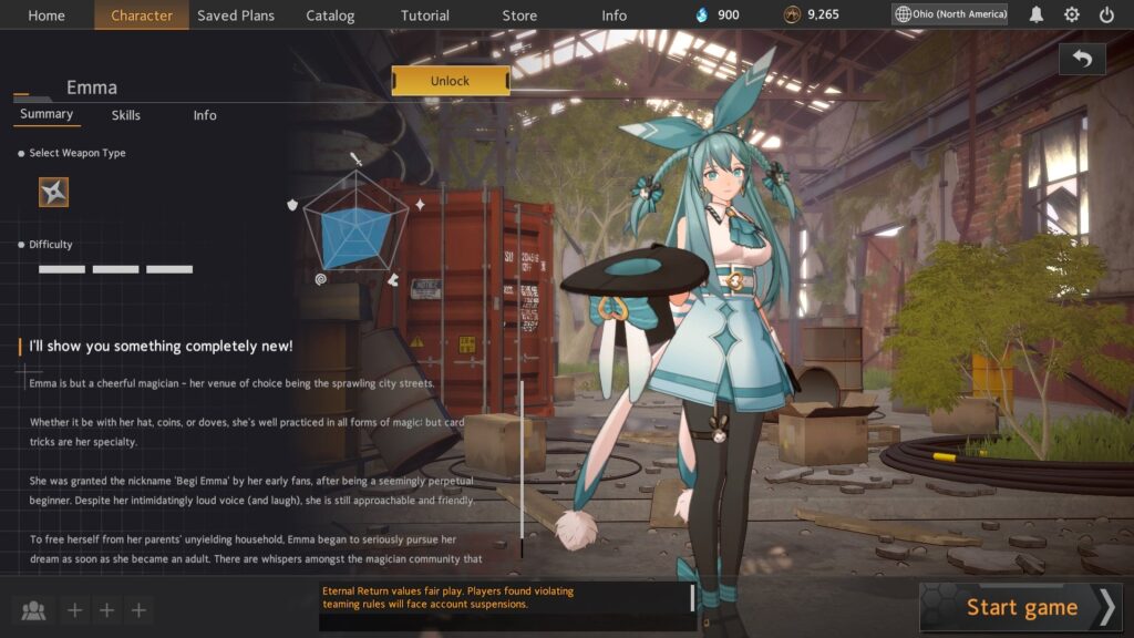 Eternal Return: Black Survival – Emma Build