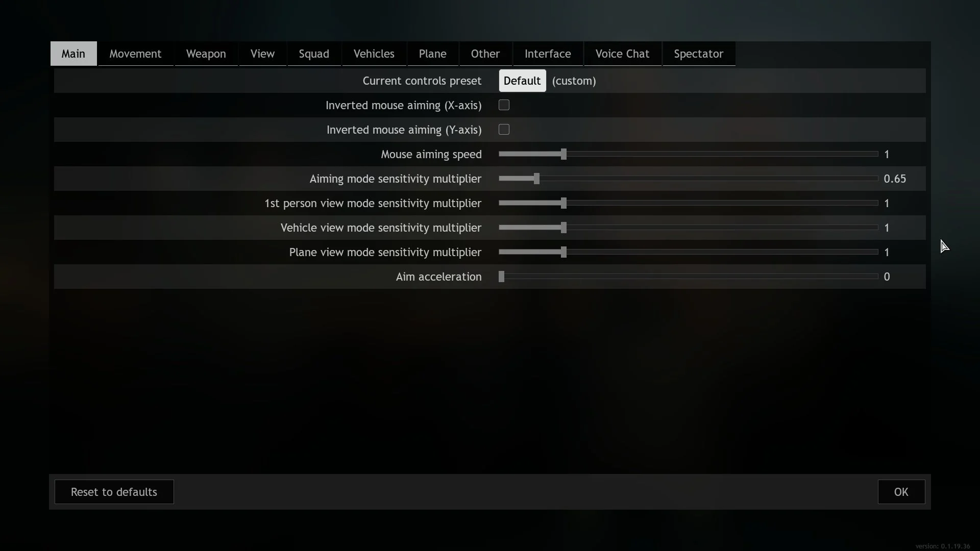 Enlisted - Controls Mouse Sensitivity Options