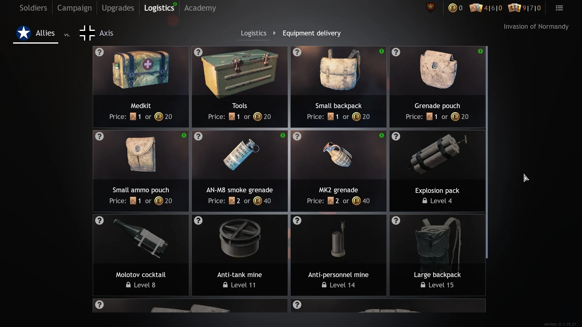 Enlisted - Microtransactions Enlisted Gold Equipment