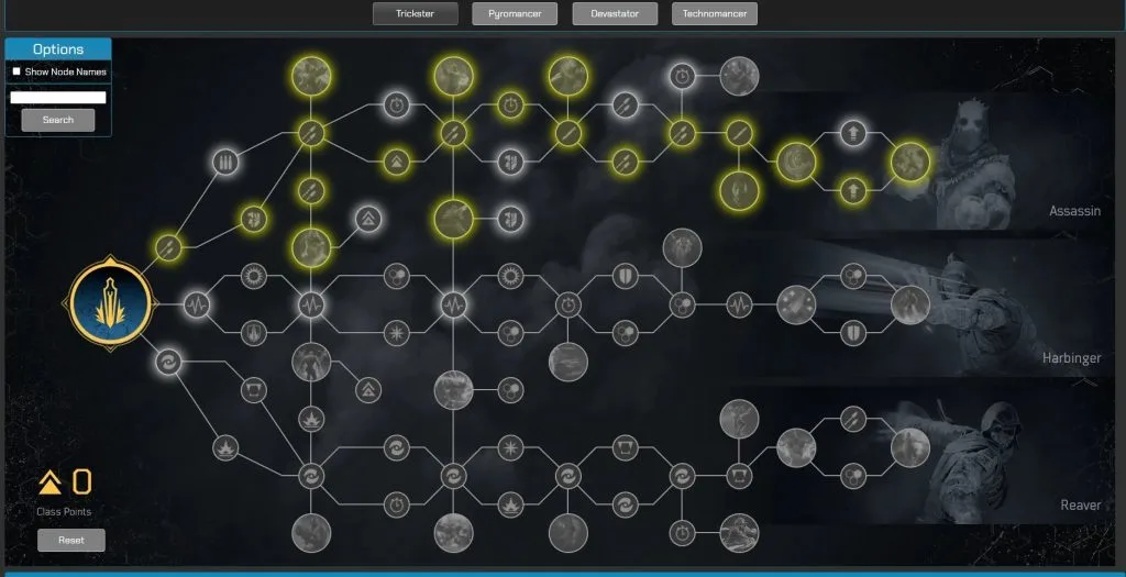 Outriders - Class Tree Calculator Breadbuilder