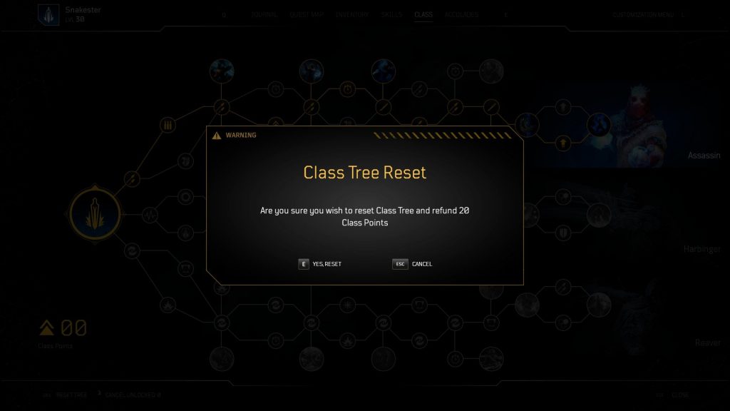 Outriders - Class Tree Reset Free