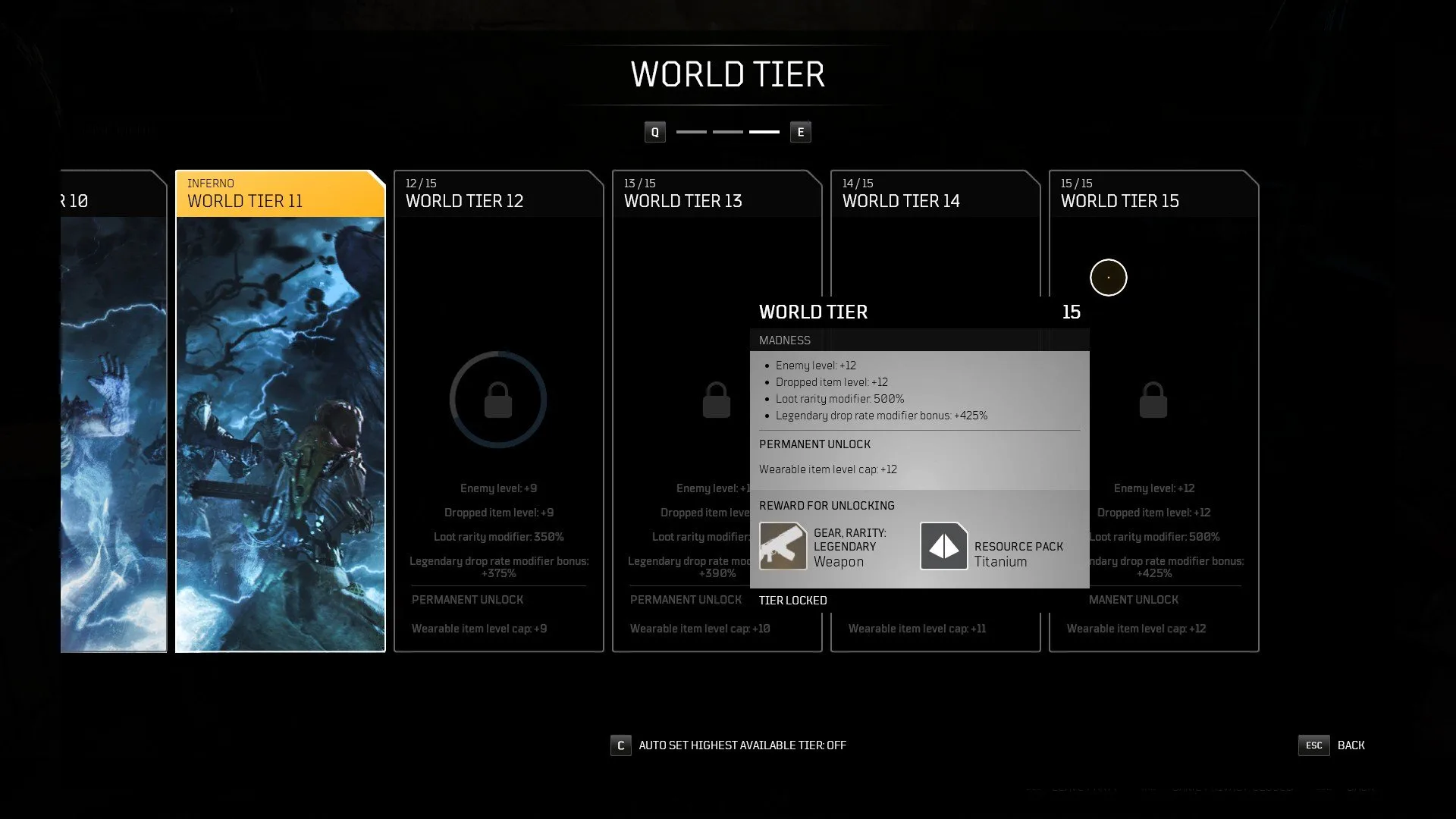 Outriders - Legendary Drop Rate World Tiers