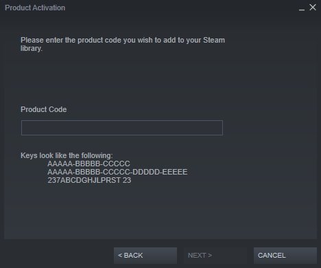 Steam - Product Activation Window