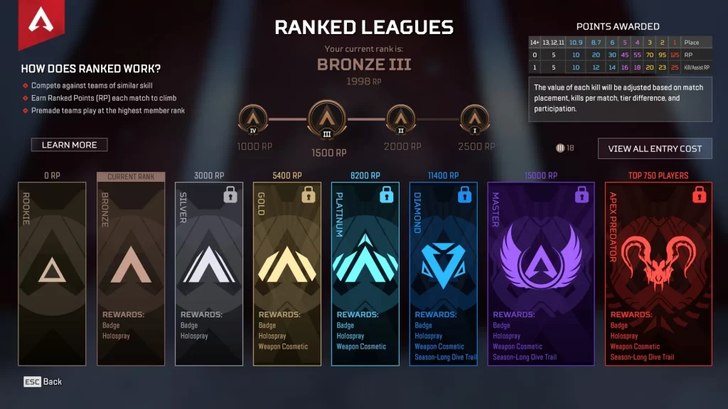 Apex Legends - New Ranked Tiers