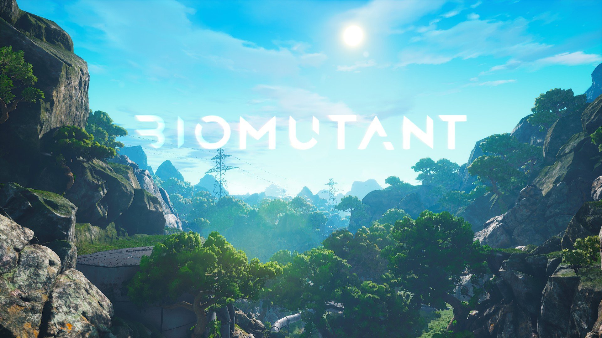 Biomutant Logo Above a Forest