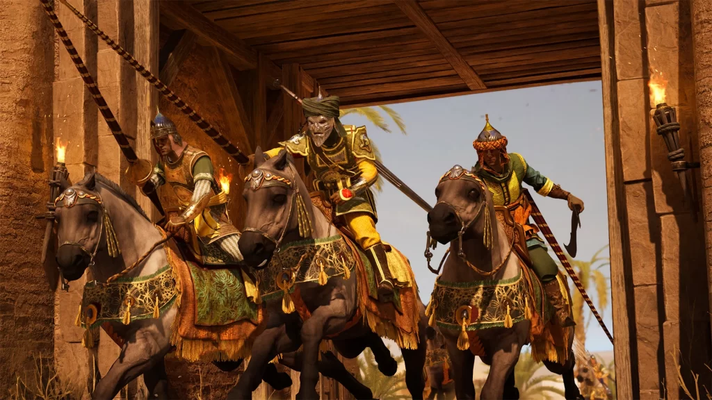 Chivalry 2 Tenosian Invasion Screenshot With Knights Riding Horses