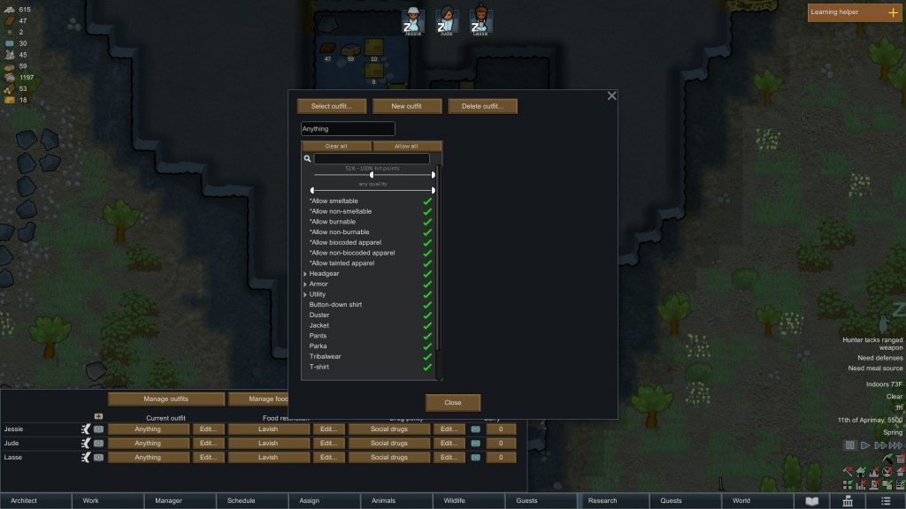 RimWorld - Clothing Restrictions Health