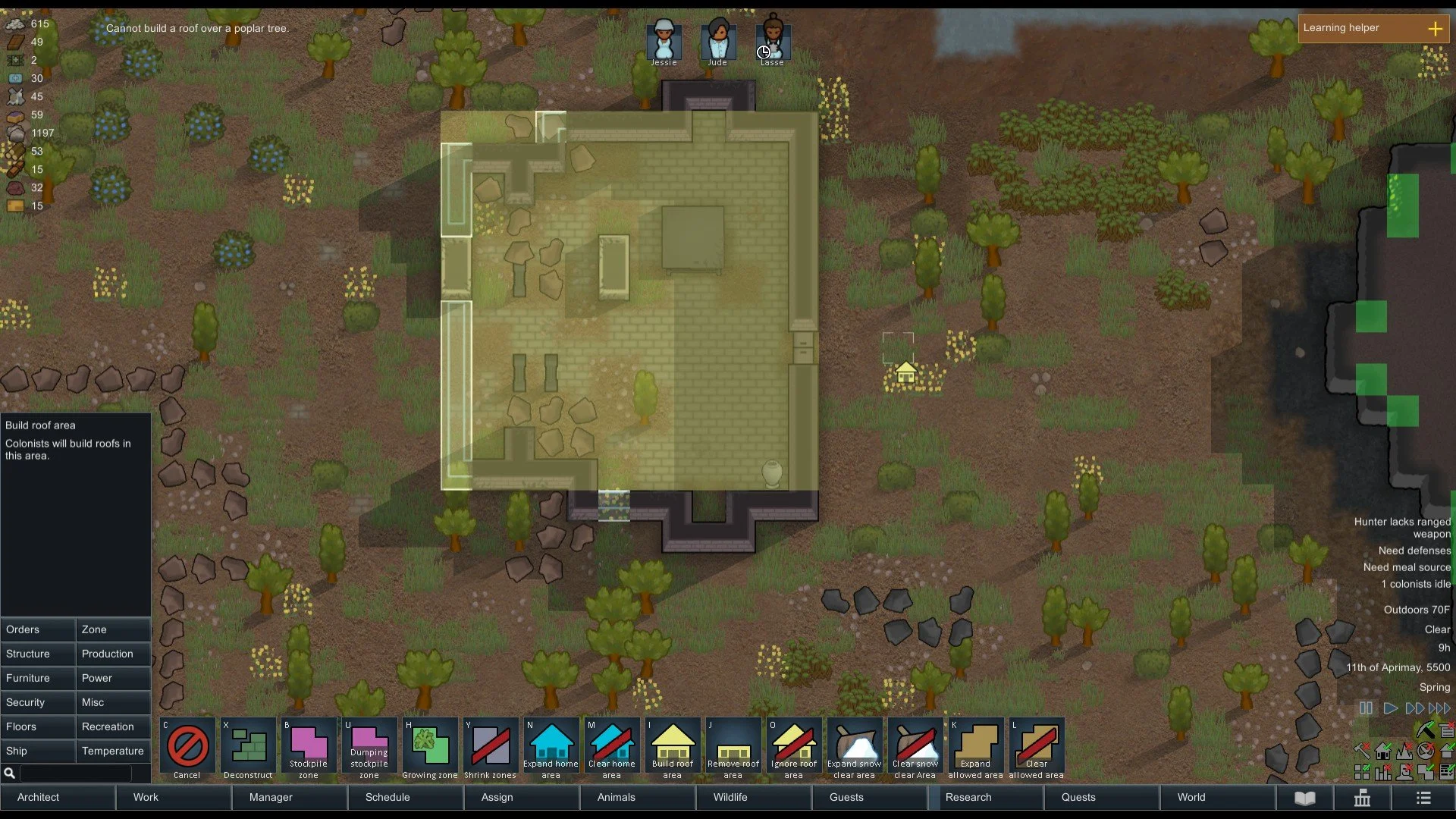 RimWorld - How to Build a Roof
