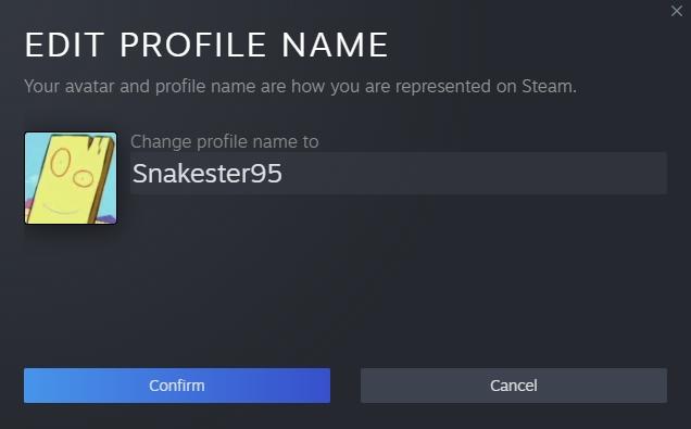 Steam Profile Name Change