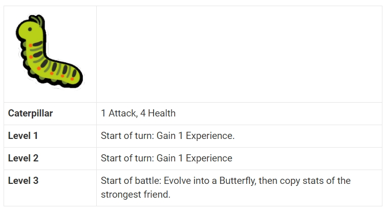 Super Auto Pets - Caterpillar Ability
