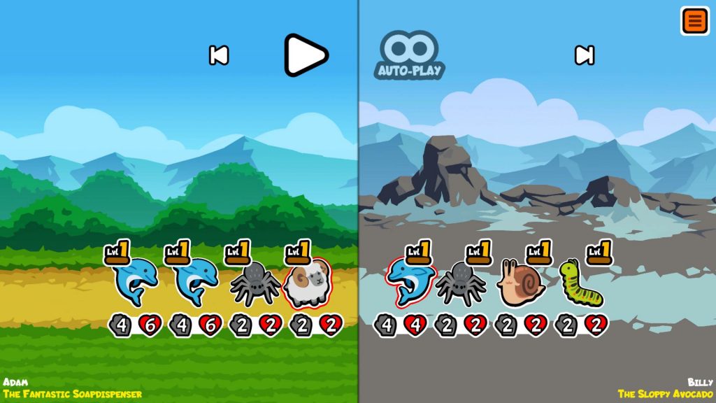 Super Auto Pets Screenshot Two Teams Battling