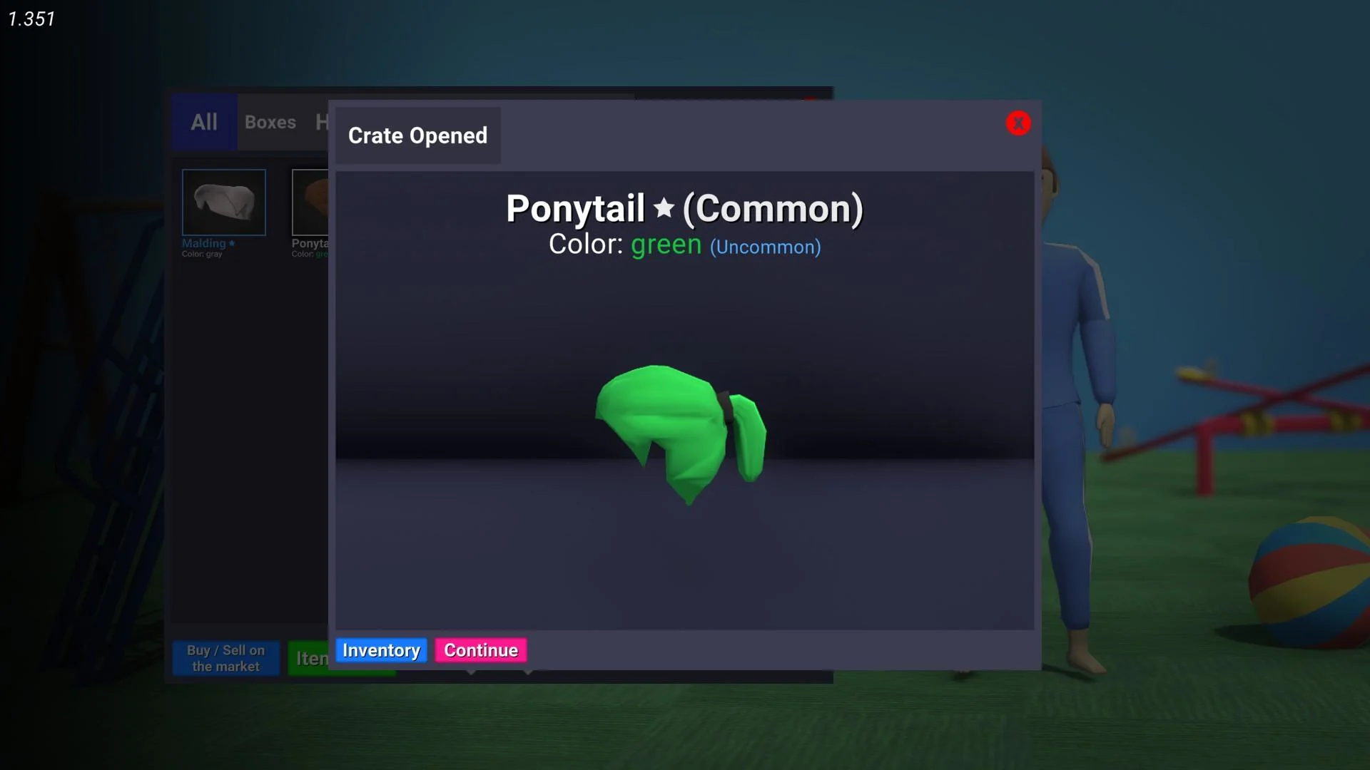 Crab Game - Green Uncommon Ponytail