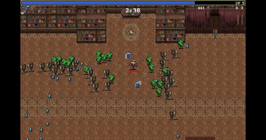 Vampire Survivors Screenshot Showing Stone Mask Item