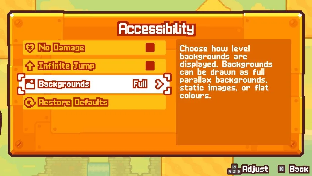 Grapple Dog - Accessibility Options