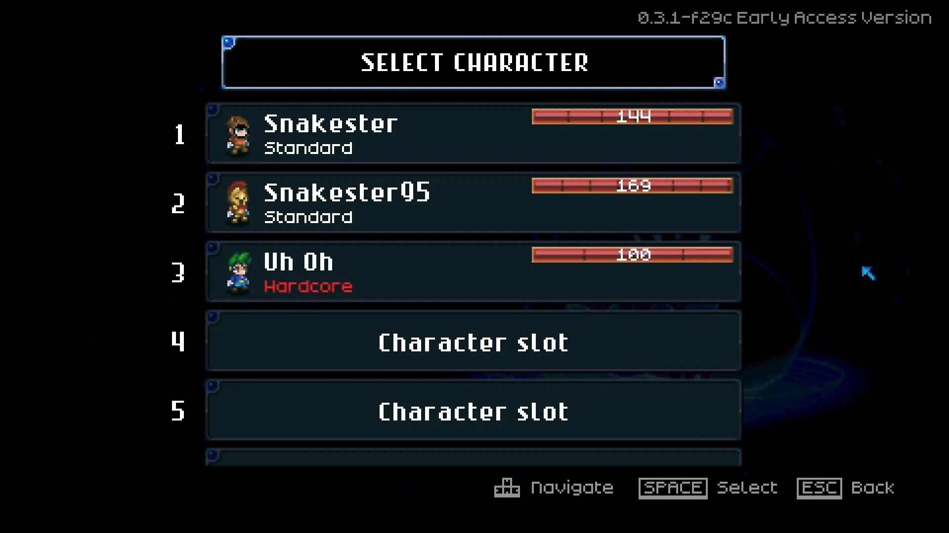 Core Keeper - Character Select Screen Standard