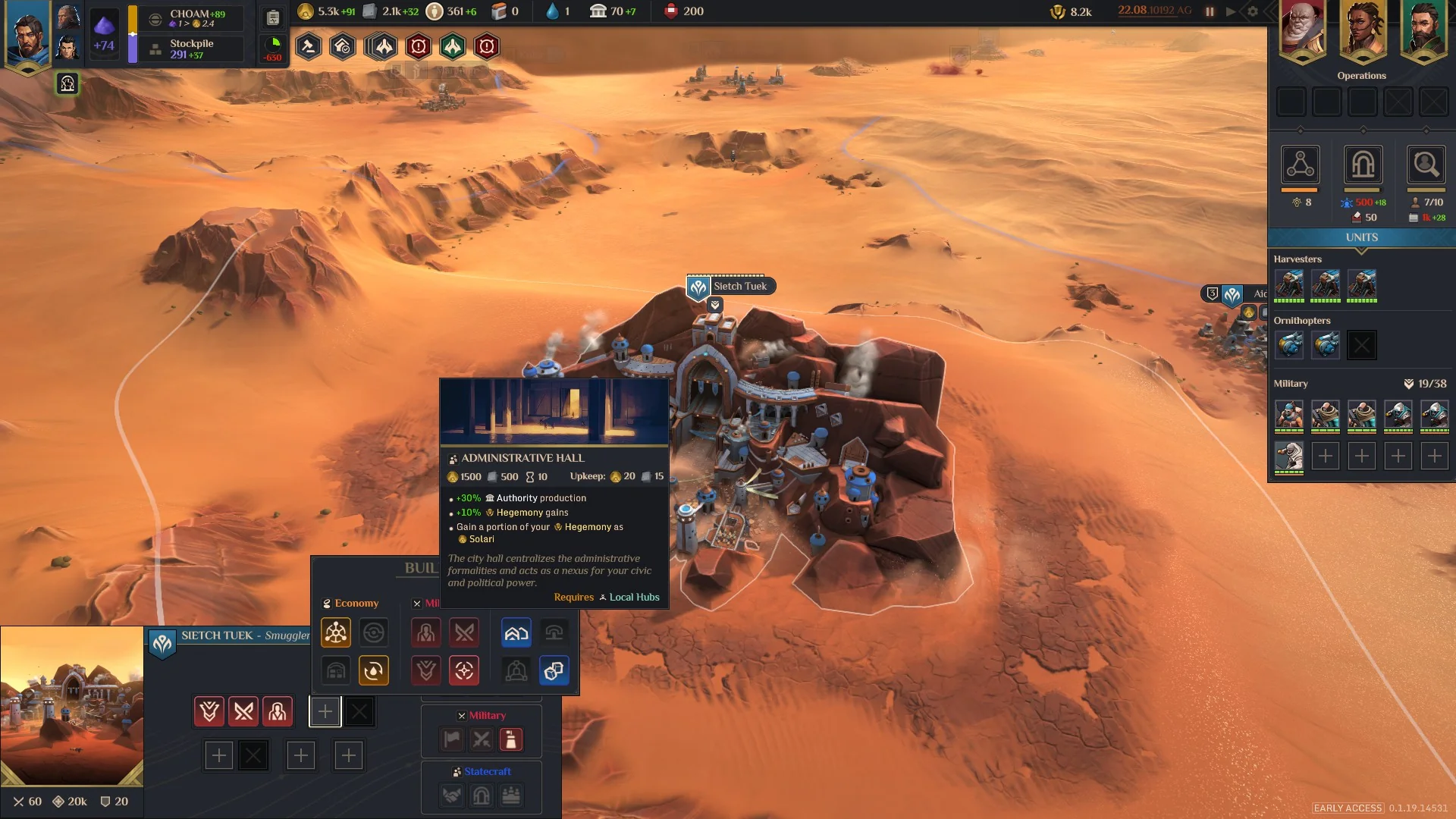Dune Spice Wars - Administration Hall Building Benefits