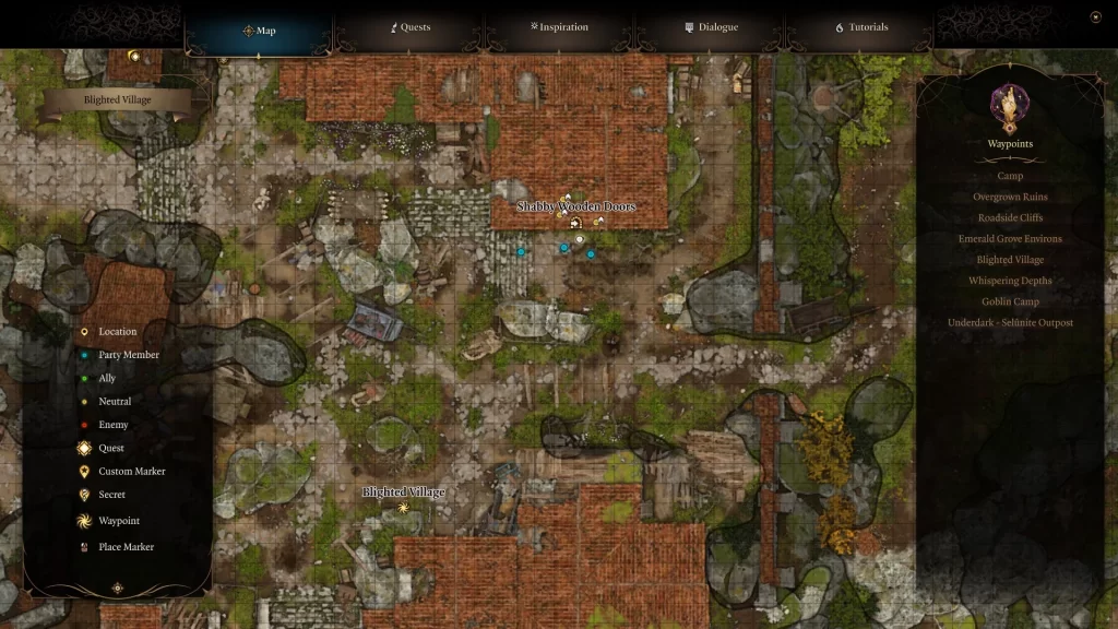 Baldur's Gate 3 - Blighted Village Map of Workbench Location