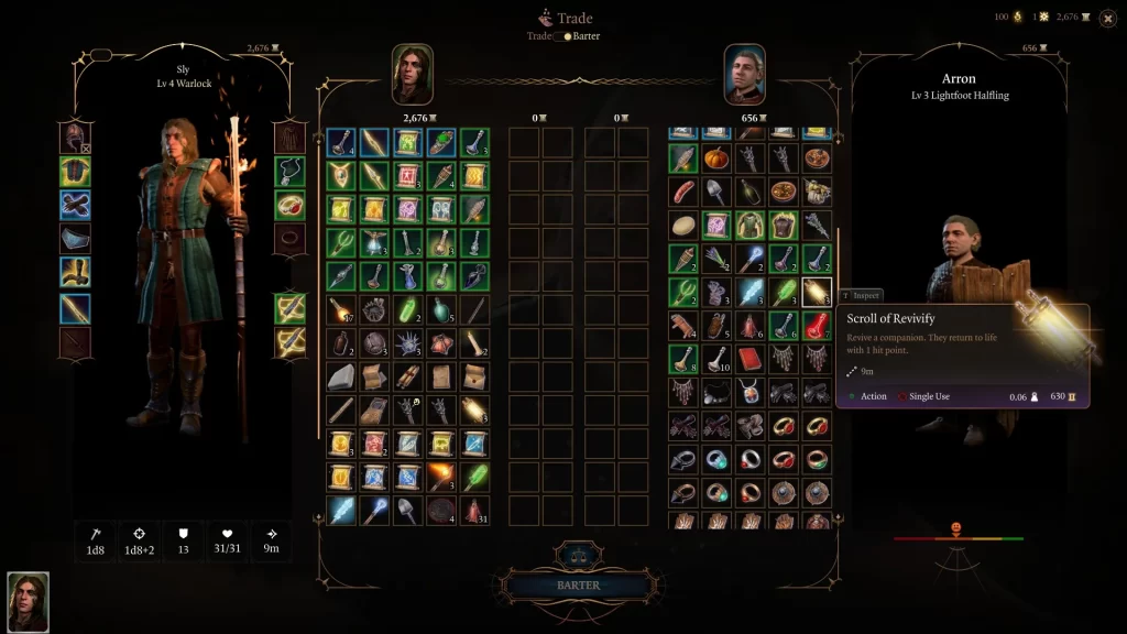 Baldur's Gate 3 - Buying a Scroll of Revivify