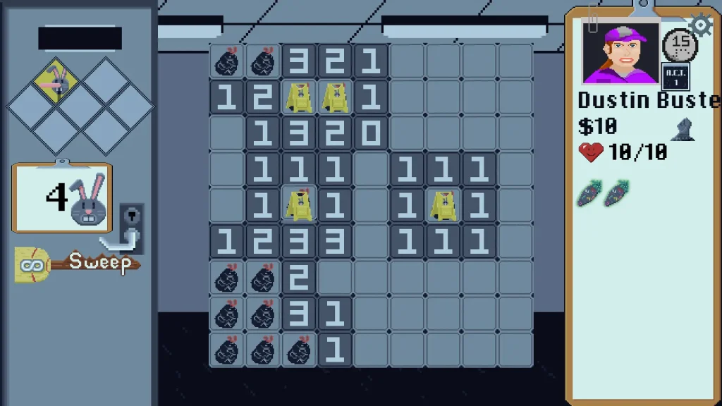 BroomSweeper Screenshot of a Minesweeper-esque Board
