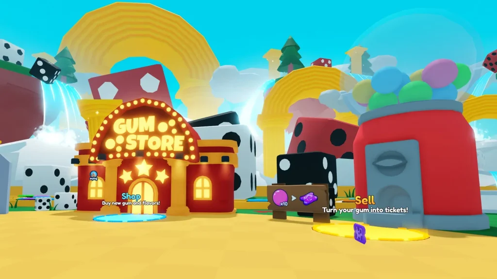 Bubble Gum Simulator Infinity Screenshot of the Minigame Paradise World