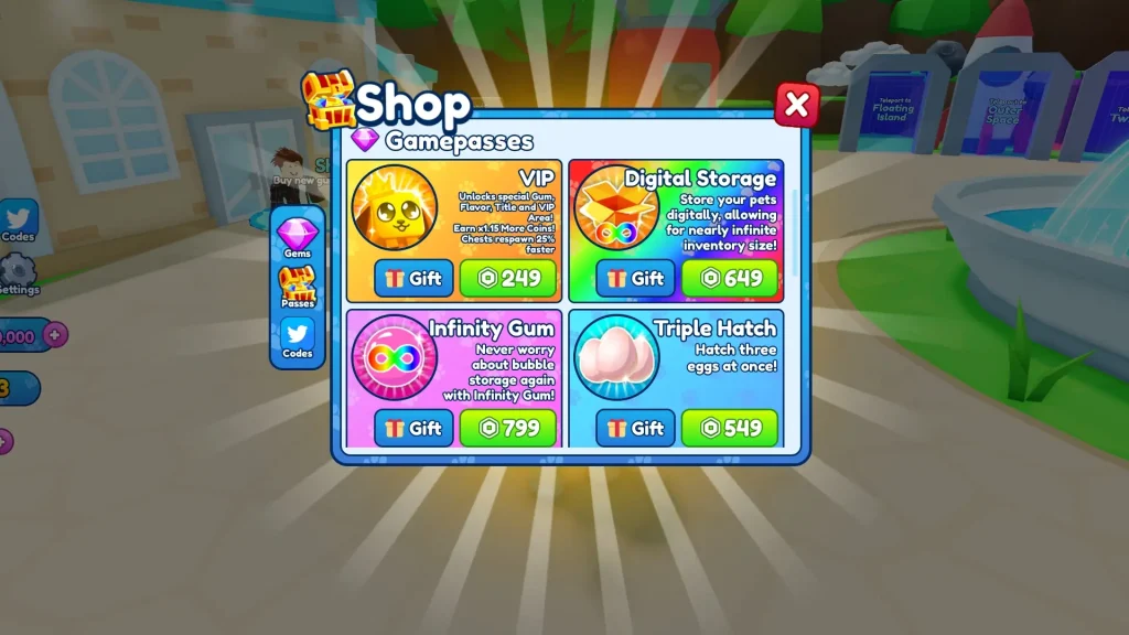 Bubble Gum Simulator Infinity Gamepasses
