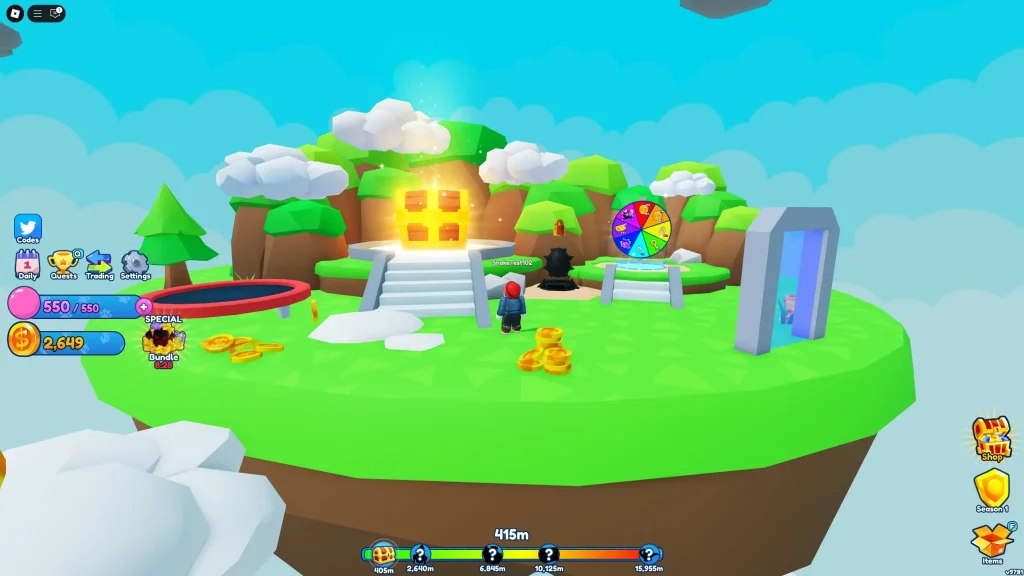 Bubble Gum Simulator Infinity Screenshot of the Floating Island