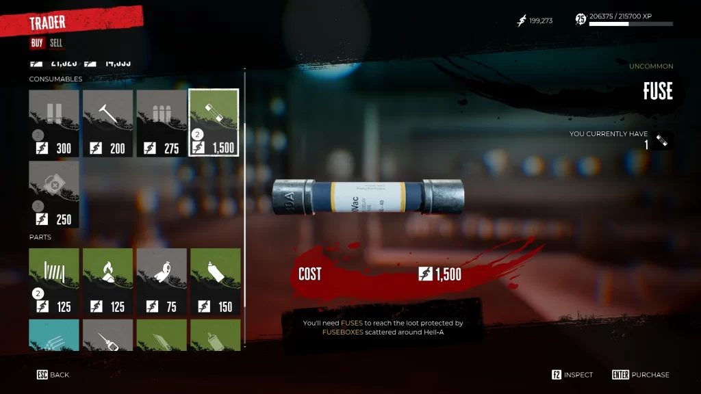 Dead Island 2 - Buying Fuses From a Trader
