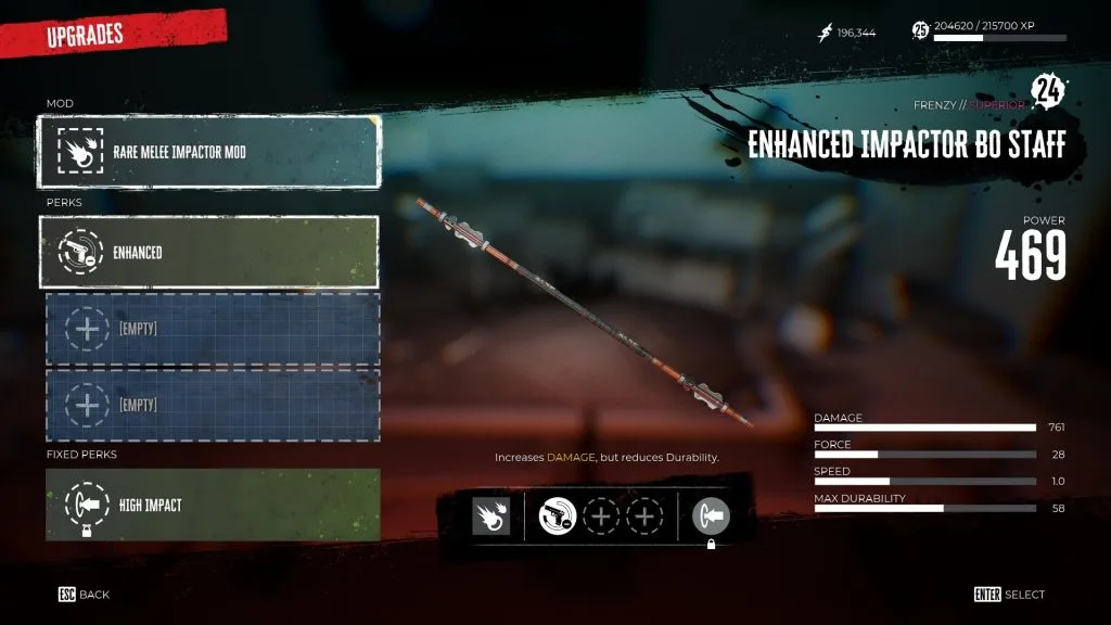 Dead Island 2 - Enhanced Weapon Perk