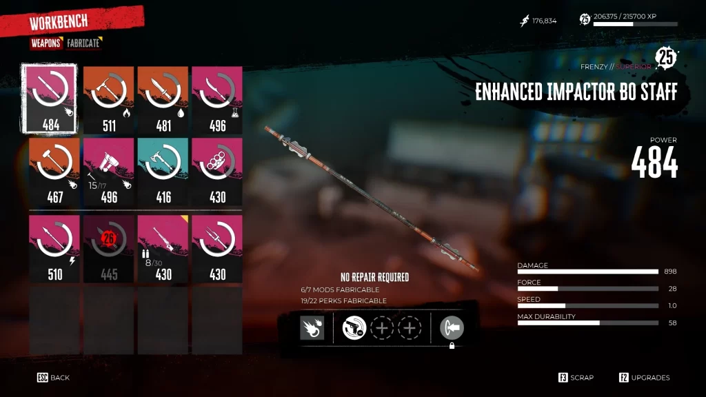 Dead Island 2 - Match Leveling a Bo Staff