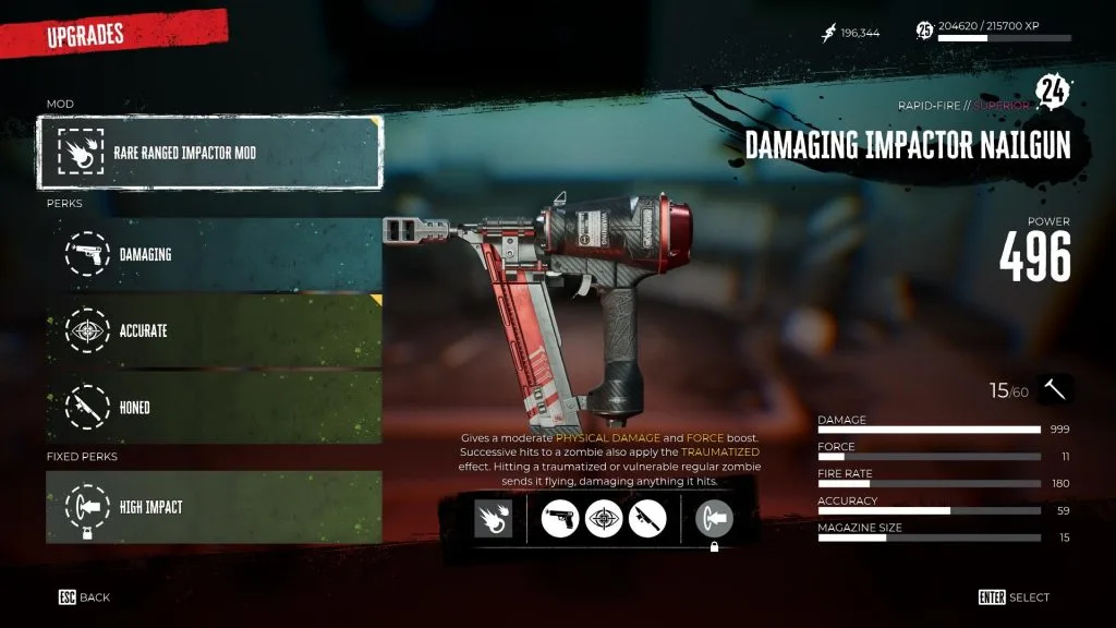 Dead Island 2 - Nail Gun Stats