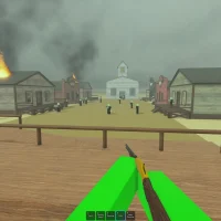 Dead Rails Screenshot of a Town Filled With Zombies