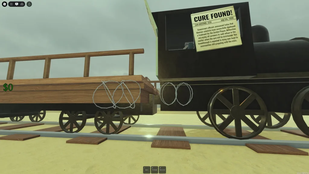Dead Rails - Placing Barbed Wire Along the Train