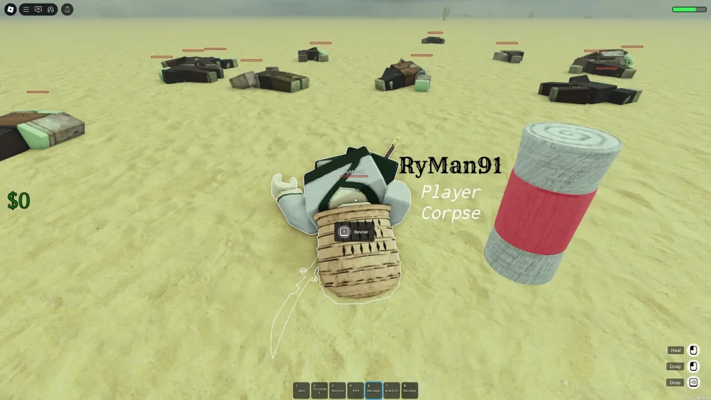 Dead Rails - Reviving a Player With a Bandage