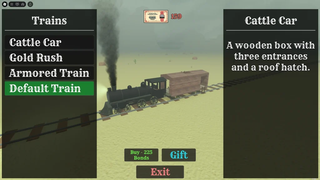 Dead Rails Screenshot of the Cattle Car Train