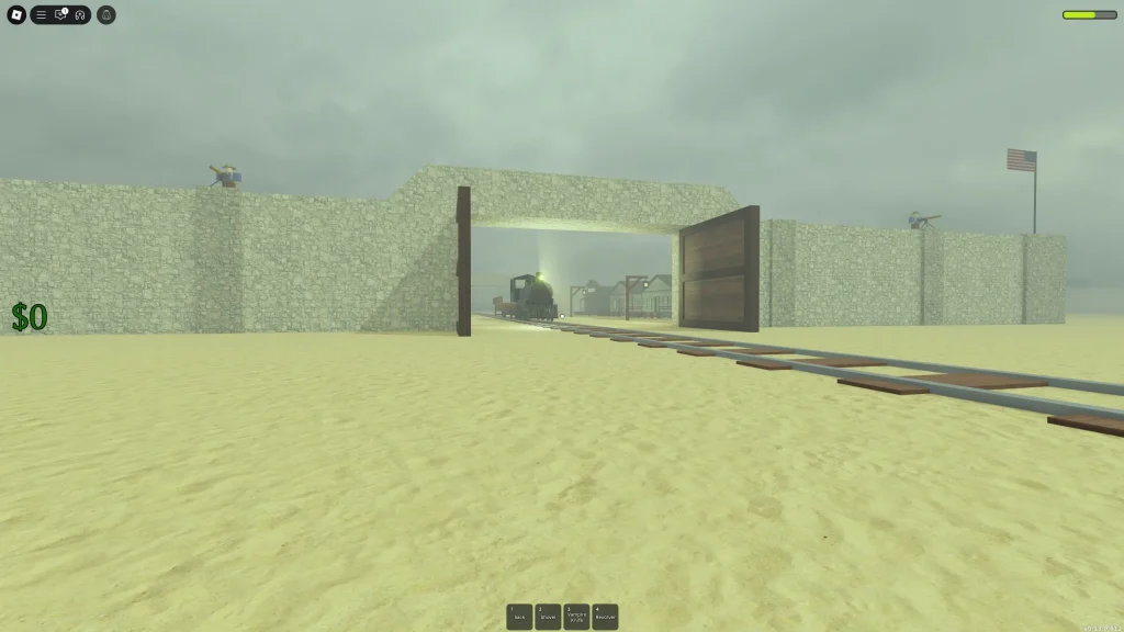 Dead Rails Screenshot of the Safe Zone Soldiers