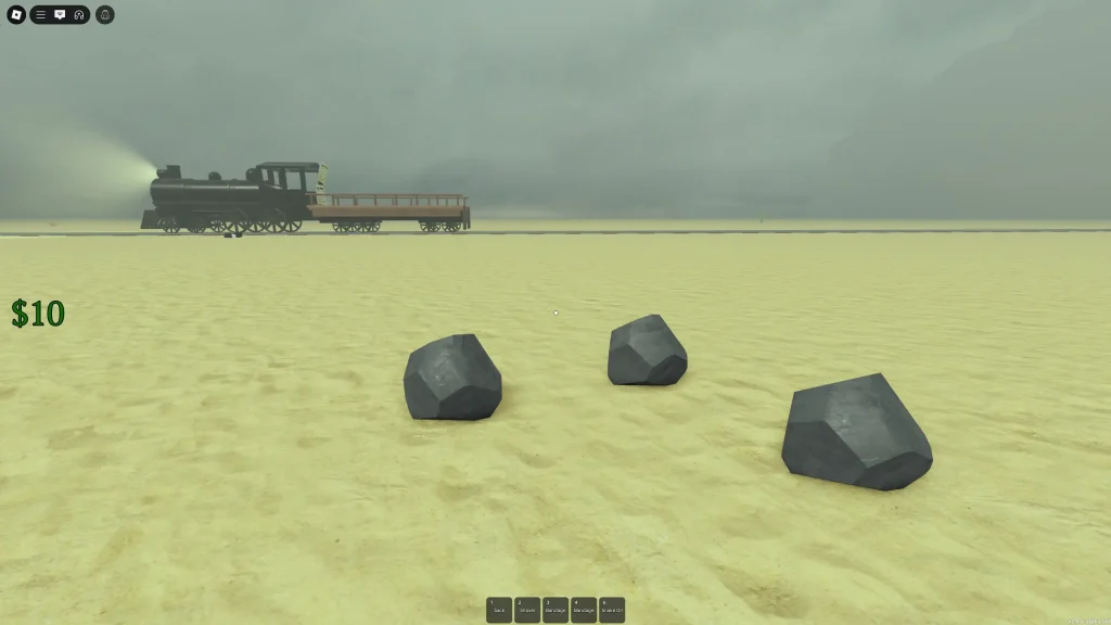 Dead Rails Screenshot of Leftover Gray Rocks