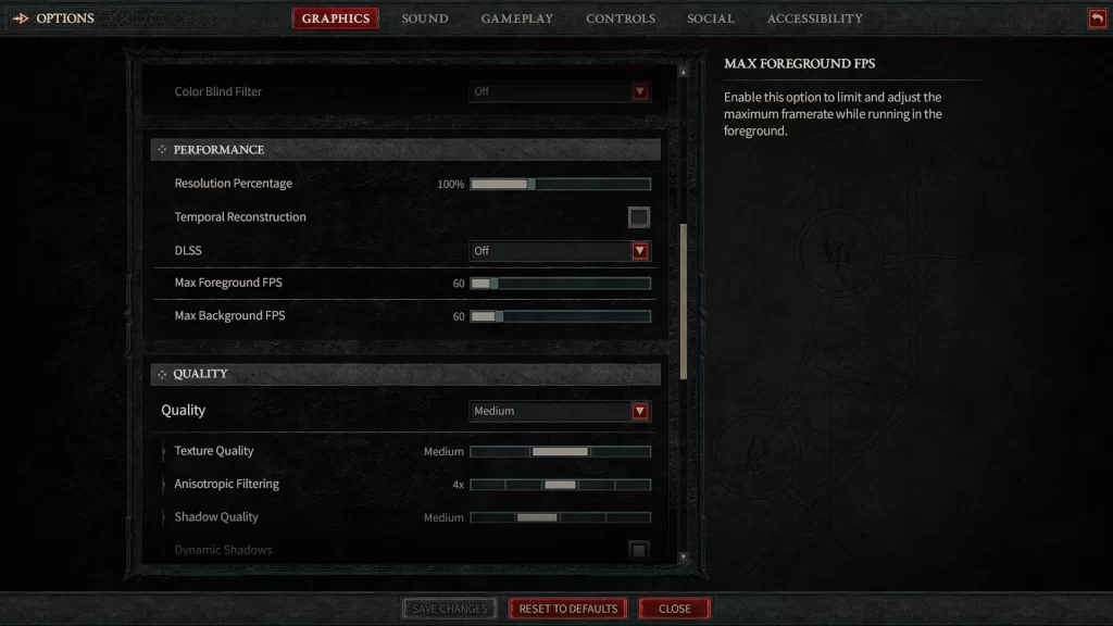 Diablo 4 Beta Graphics Settings FPS