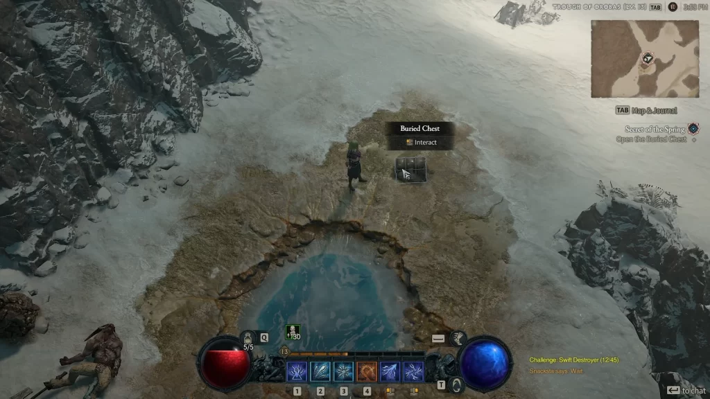 Diablo 4 - Buried Chest Near the Hot Spring