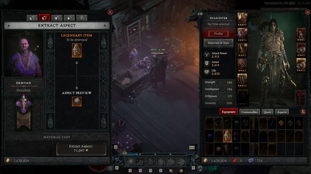 Diablo 4 - Extracting a Legendary Affix