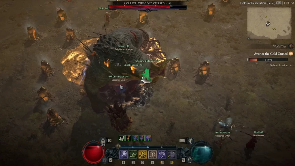 Diablo 4 - Fighting the World Boss Avarice