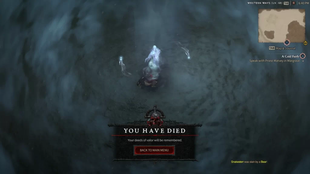 Diablo 4 - Hardcore Character Death Penalty