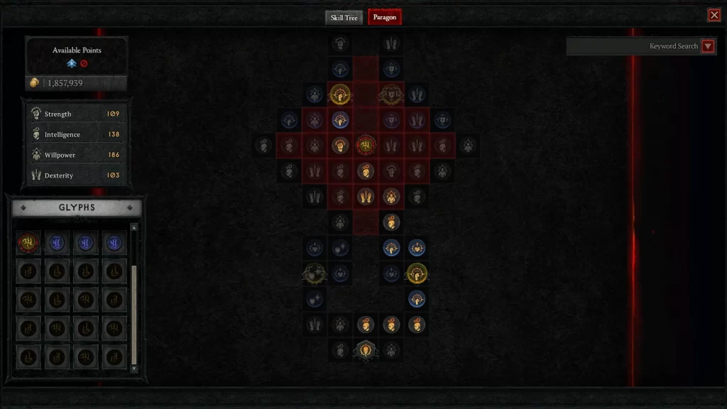 Diablo 4 - Necromancer Paragon Tree Board