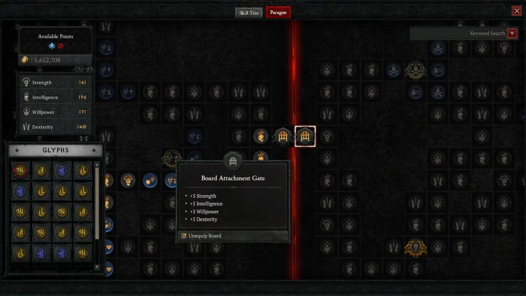 Diablo 4 - Unequipping a Paragon Board